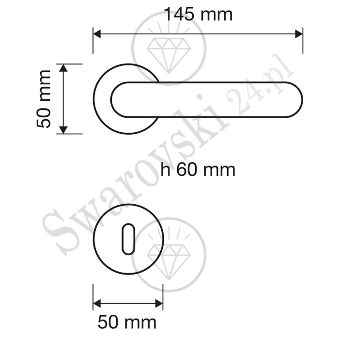 Klamka Cosmic 103 z szyldem na klucz